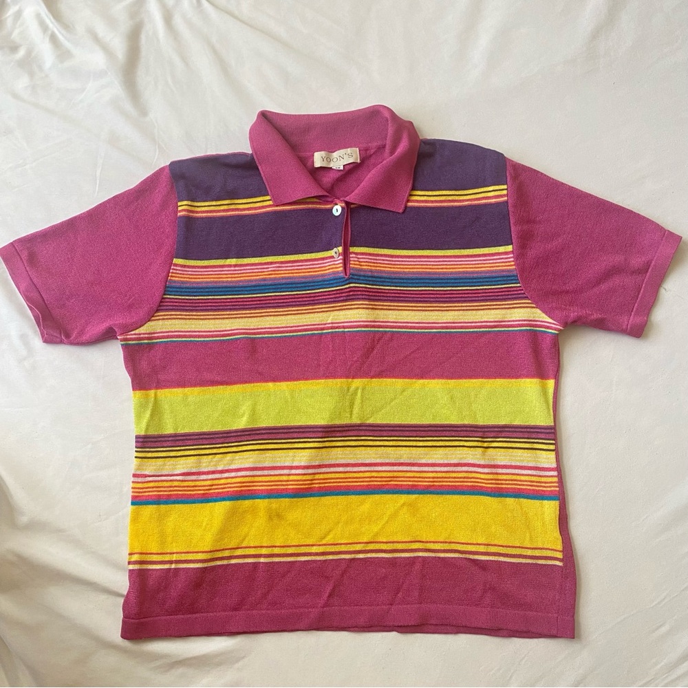maroon striped collar t shirt top